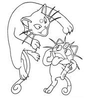 coloriage pokemon persian et miaouss